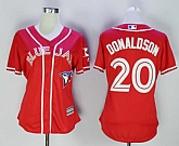 Women Toronto Blue Jays #20 Josh Donaldson Red Alternate New Cool Base Jersey